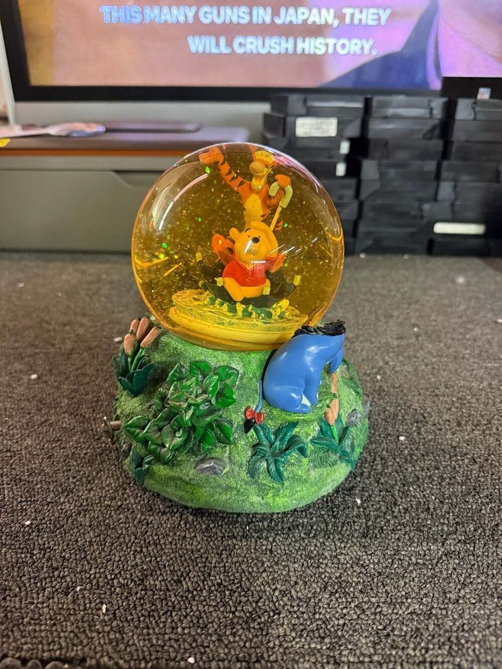 Disney The Disney Store Winnie the Pooh and Tigger Musical Snow Globe with Rotat